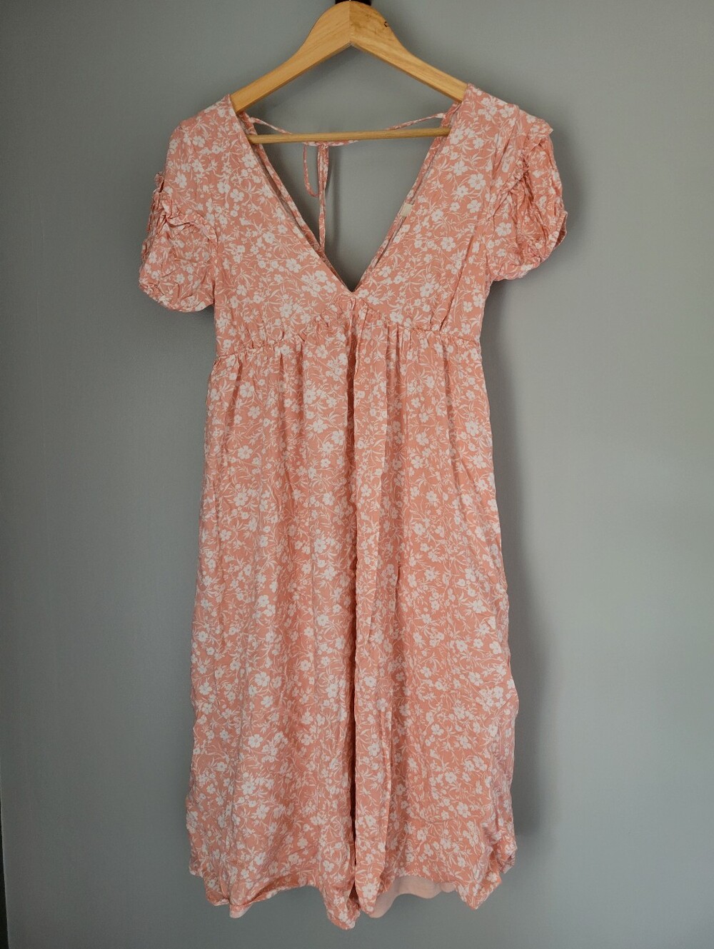 Vanilla Bay Midi Pink Floral Midi Dress Size S V-Neck Maternity